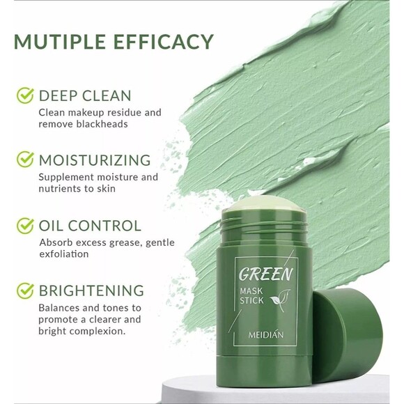 Two Green Mask Stick-Blackhead Remover, Cleansing, Oil Control, Brighten BNIB - Picture 4 of 4
